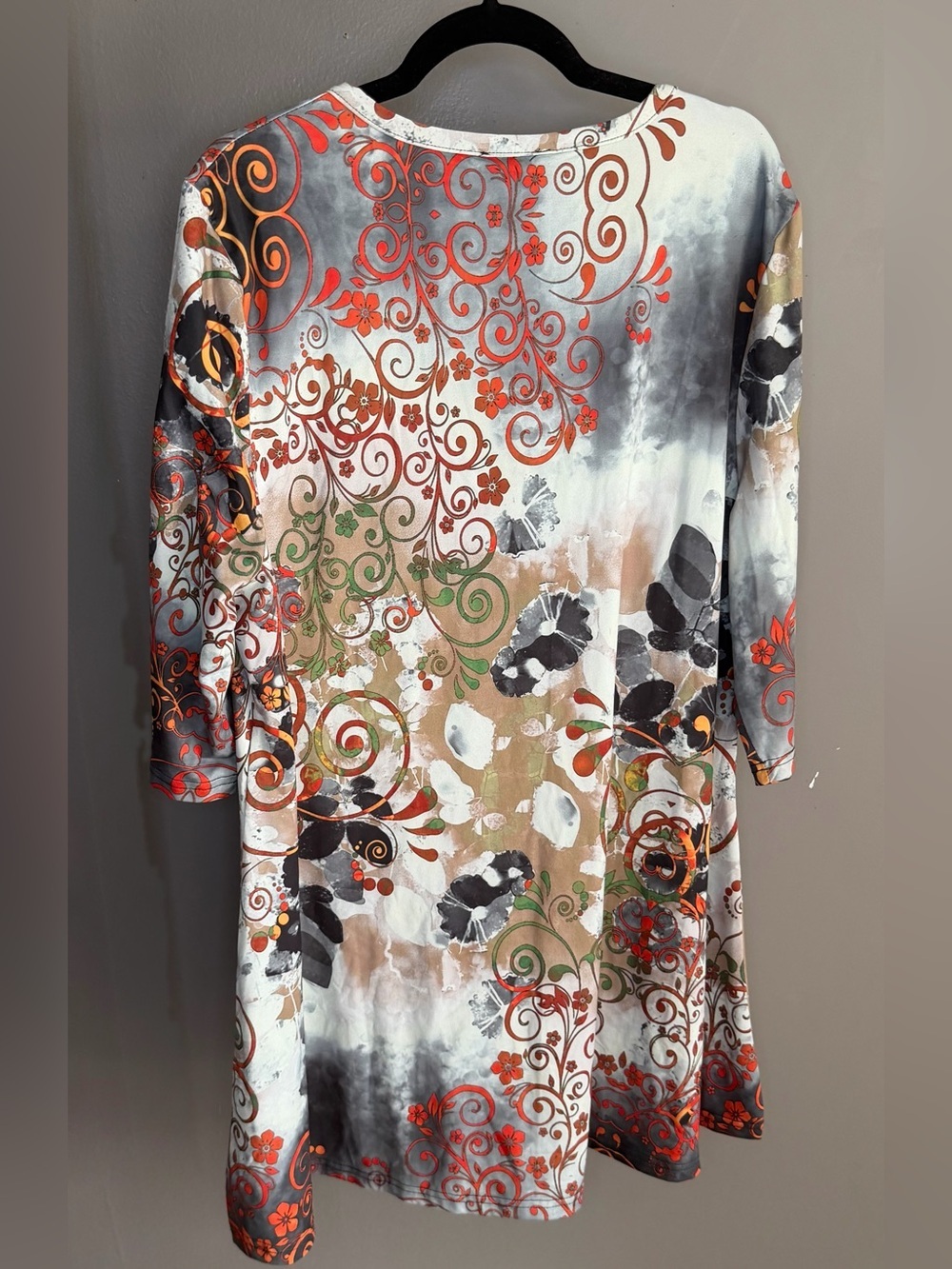 Lily Firmiana NWT 1X Abstract Floral Art Tunic Dress Boho Stretch Luxe Chic - Picture 9 of 9